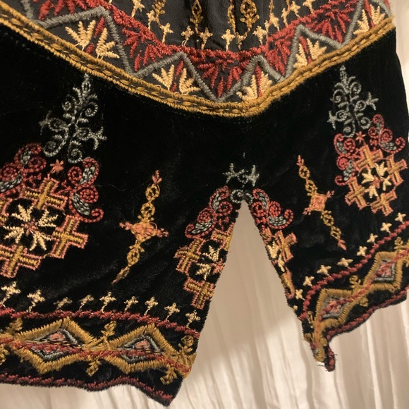 JOHNNY WAS VIKA EMBROIDERED boho SILK velvet blouse L - Picture 6 of 15